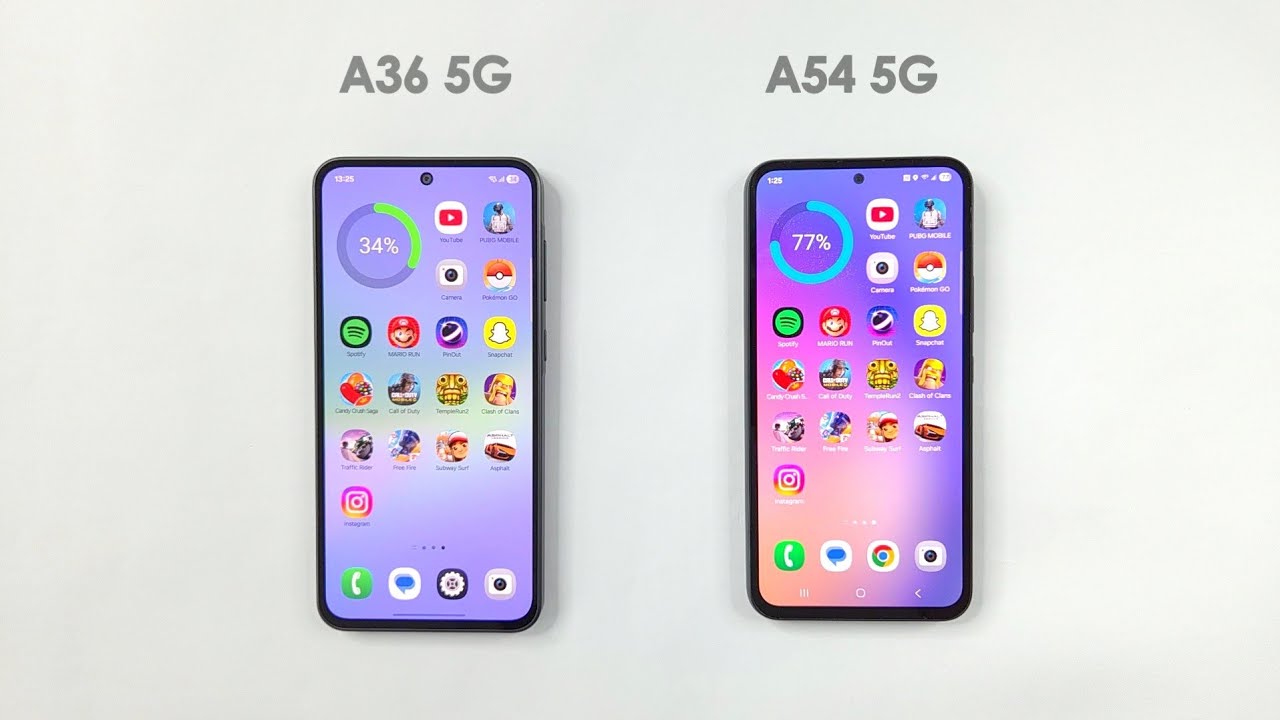Samsung A36 5G vs Galaxy A54 5G SPEED TEST COMPARISON
