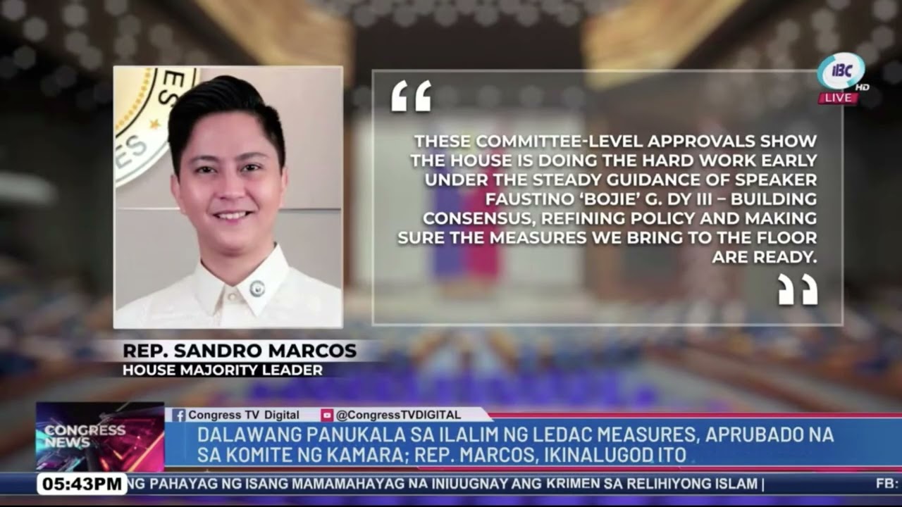#CongressNews | Dalawang panukala sa ilalim ng LEDAC measures, aprubado na sa komite ng Kamara