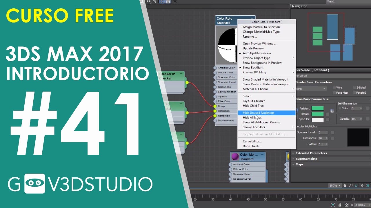 Aprende 3ds Max 2017 desde Cero 41 Crear, asignar, eliminar y propiedades de materiales