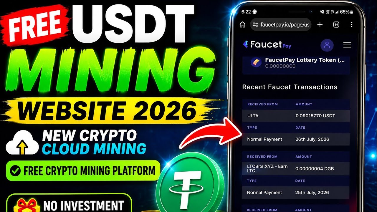 Free USDT Mining Website 2026 | New Crypto Cloud Mining | Free Crypto Mining platform