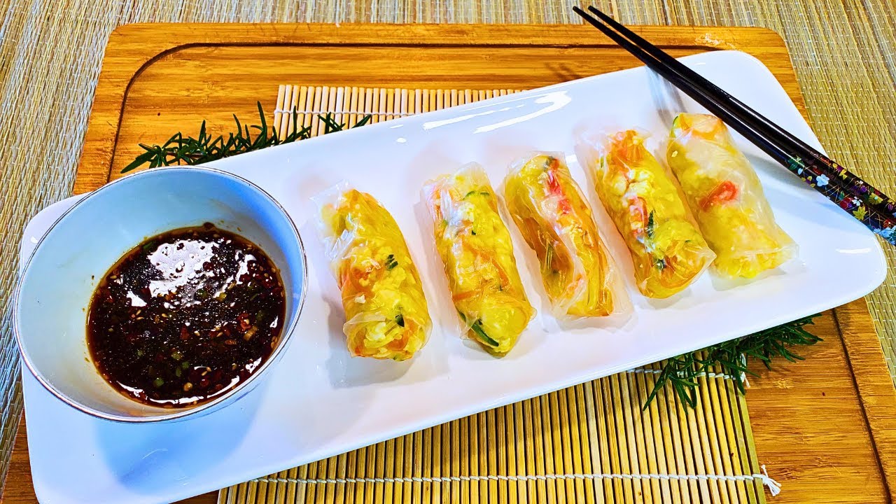 Рулетики из рисовой бумаги с капустой и тофу! | Полезно и вкусно!