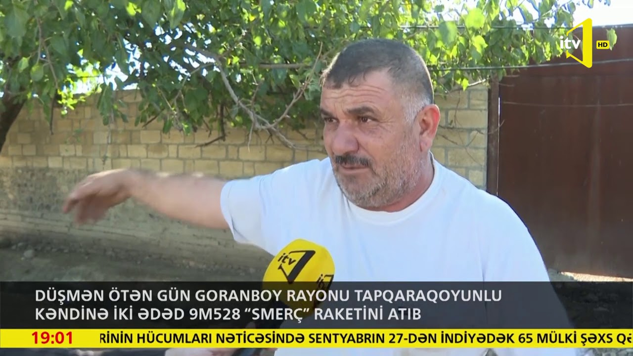 Düşmən ötən gün Goranboy rayonu Tapqaraqoyunlu kəndinə iki ədəd 9M528 "Smerç" raketini atıb