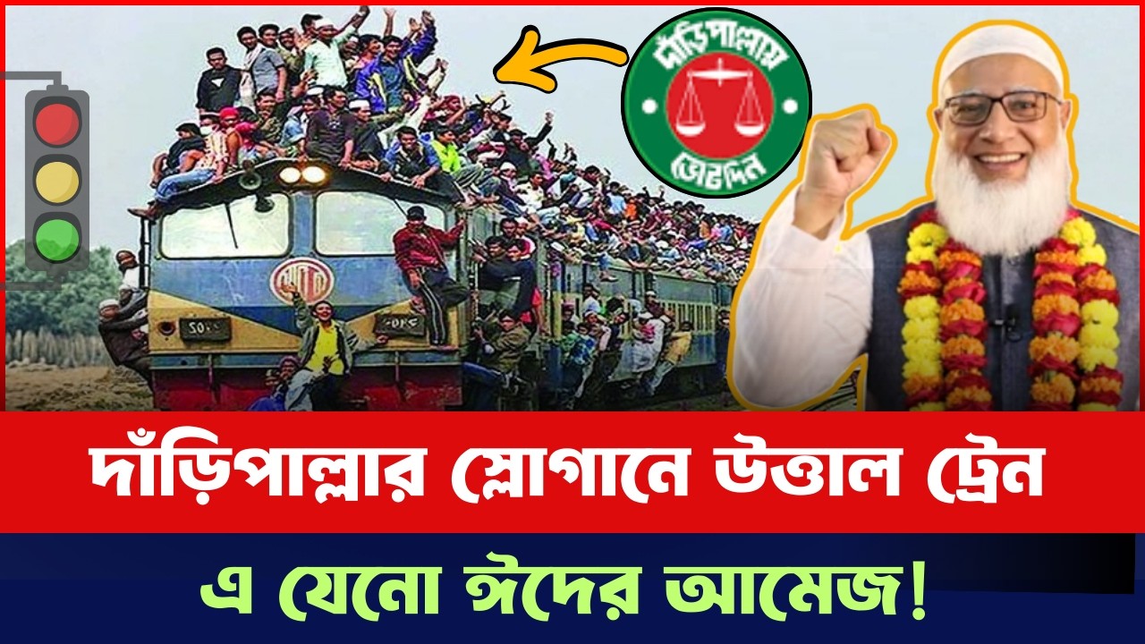 দাঁড়িপাল্লার  স্লোগানে উত্তাল ট্রেন।  ঈদের আমেজের মতো ভোট দিতে যাচ্ছে মানুষ। #jamaateislami