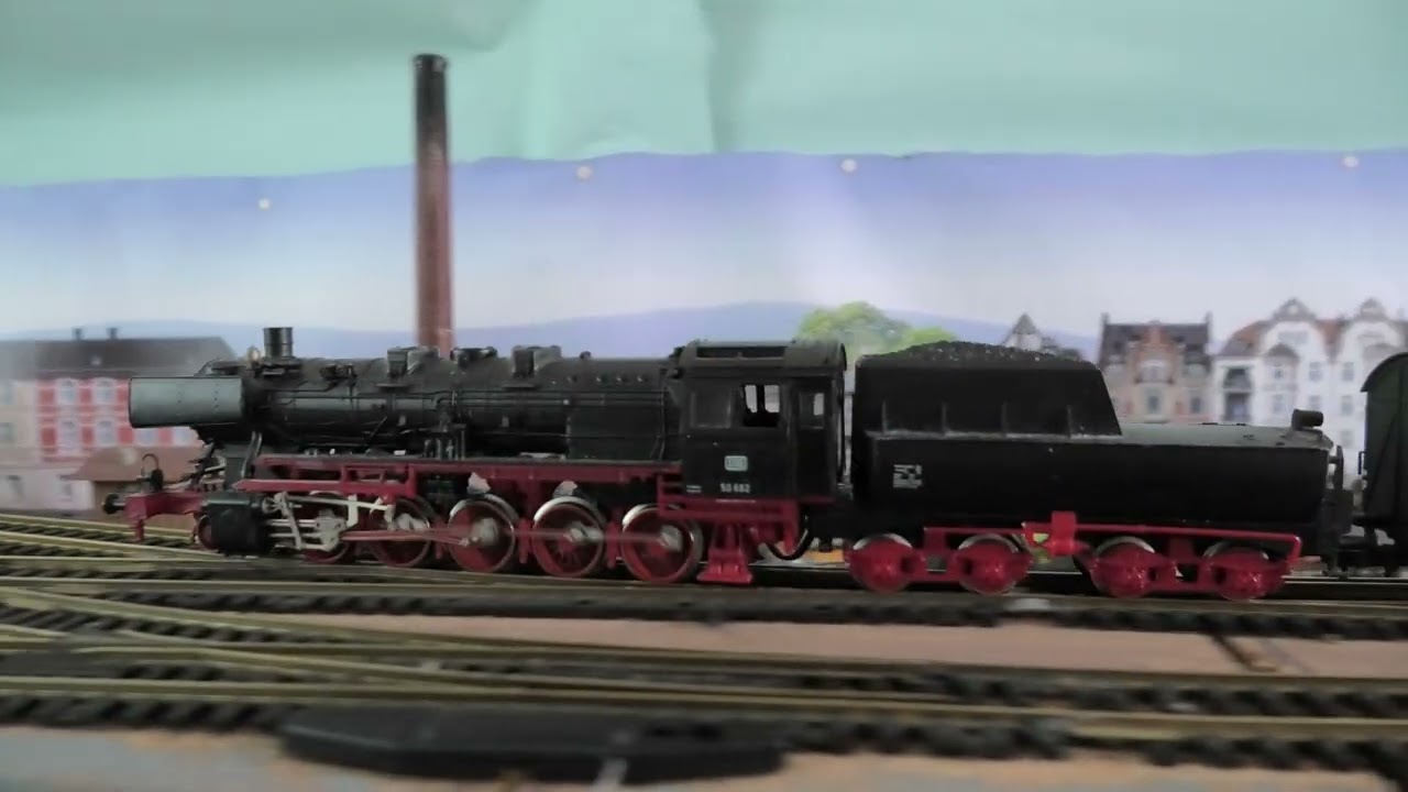 Running session 2-10-0 HO Fleischmann 50 662, Deutsche Bundesbahn, era 1956--1968