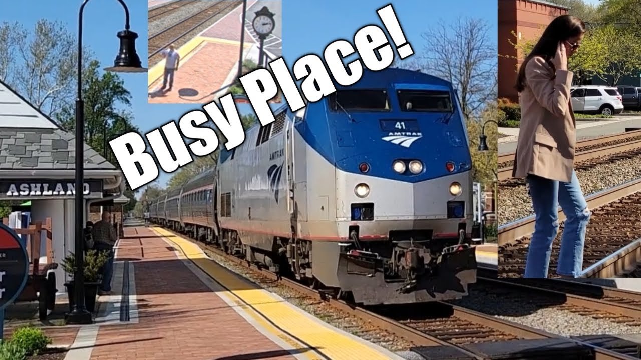 Busy Train Action In Ashland VA Depot