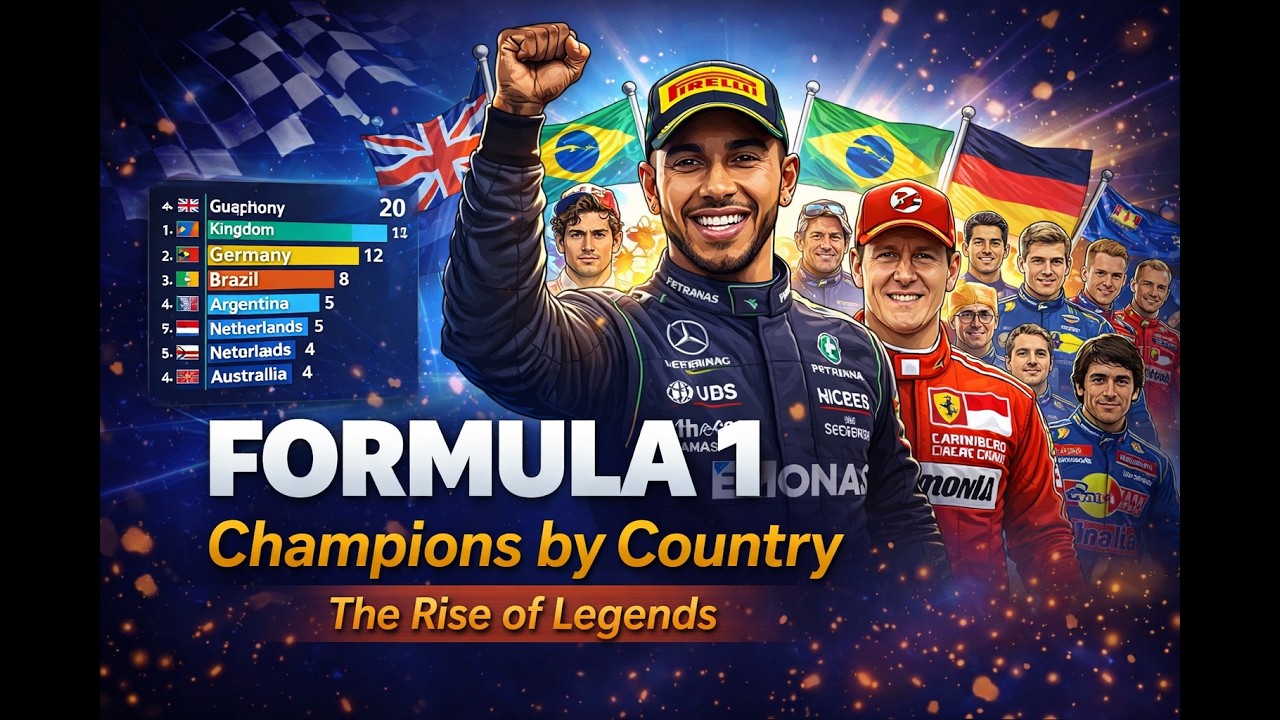 Formula 1 Champions by Country (1950–2025) | The Rise of Legends