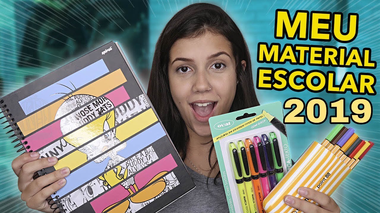 MEU MATERIAL ESCOLAR 2019!!! *mostrando tudo*