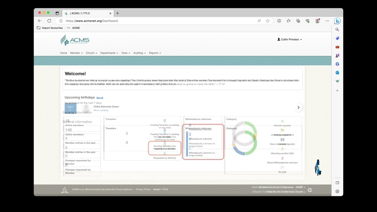 ACMS Home Page Overview