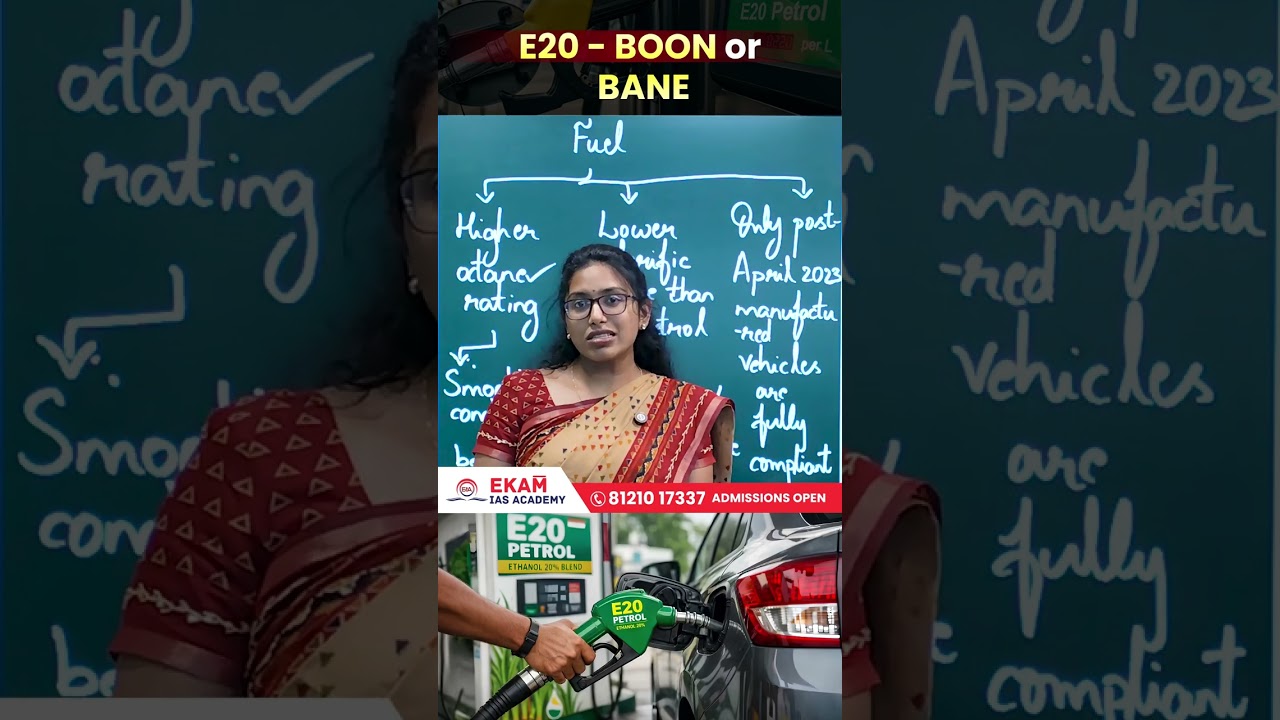 🚨 E20 Petrol Controversy Explained | Pros, Cons & Government Policy | UPSC Current Affairs