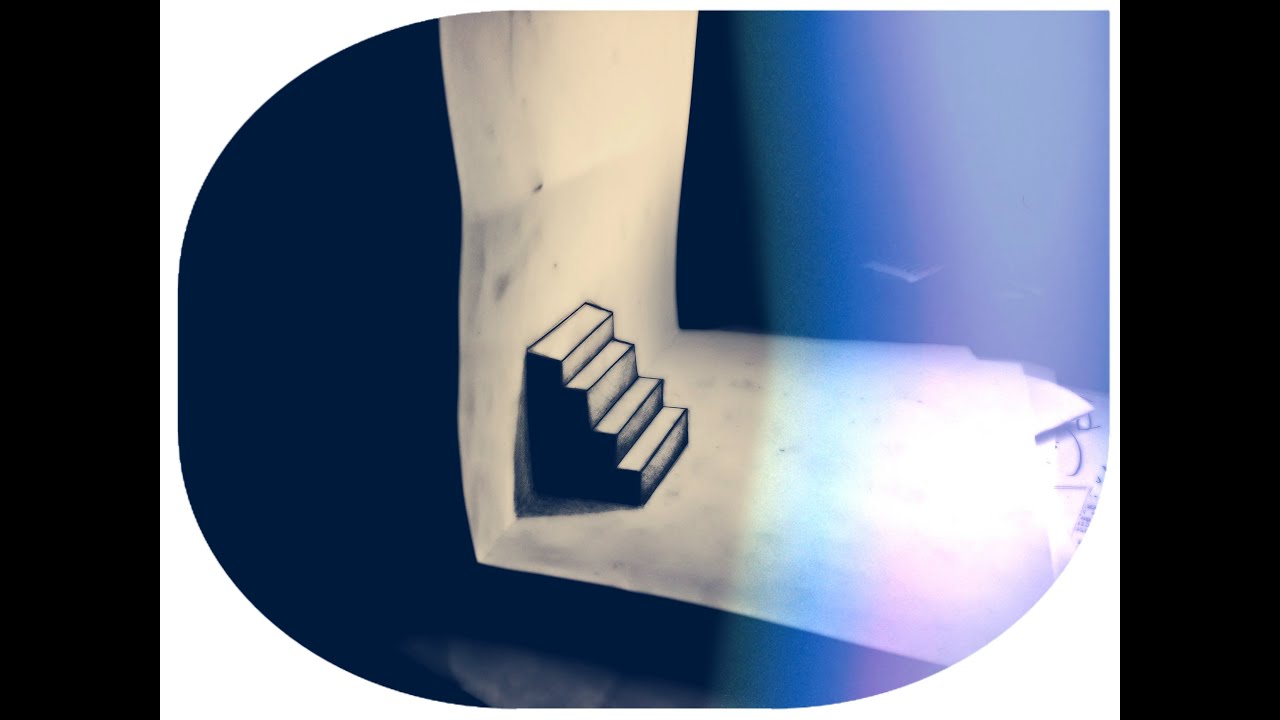 How to draw 3D- Optical illusion- stairs - Rysunek 3D- Iluzja optyczna- schody