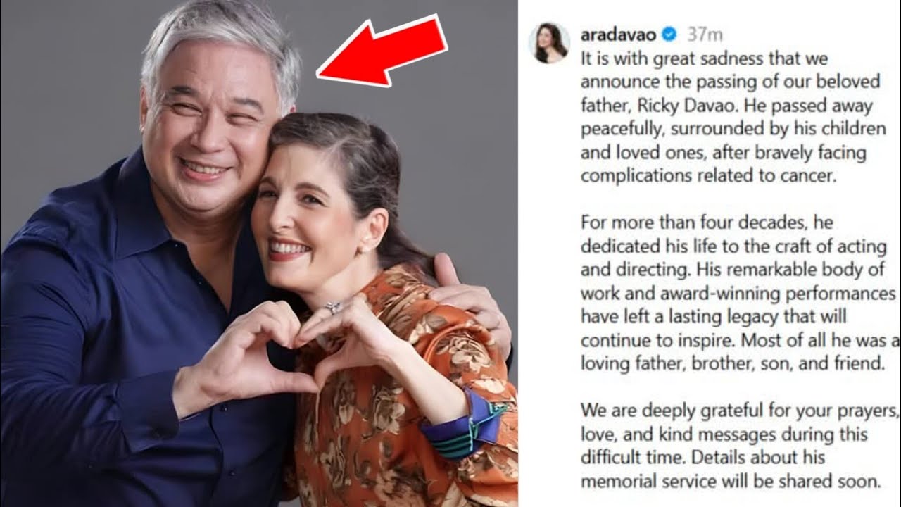 Funeral: Veteran Ricky Davao In One Of His Last  Public Video Appearances Dies At 63.