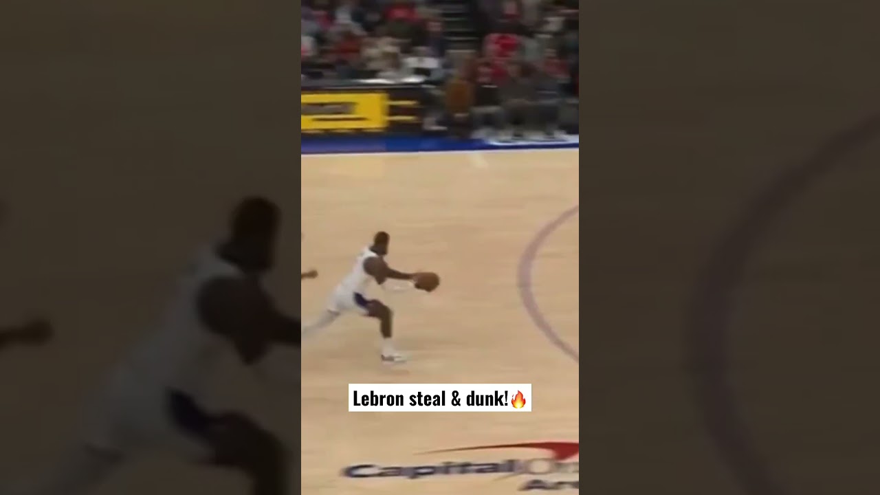 Lebron with the steal & fast break dunk!😤 #nba #shorts