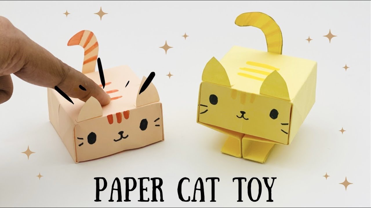 How To Make Moving Paper Cat Toy For Kids / Nursery Craft Ideas / Paper Craft Easy / KIDS  crafts