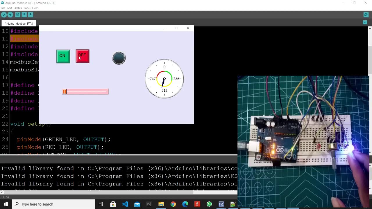 Arduino || HMI WEINTEK Connect Arduino Menggunakan protokol Modbus RTU || Easybuilder Pro