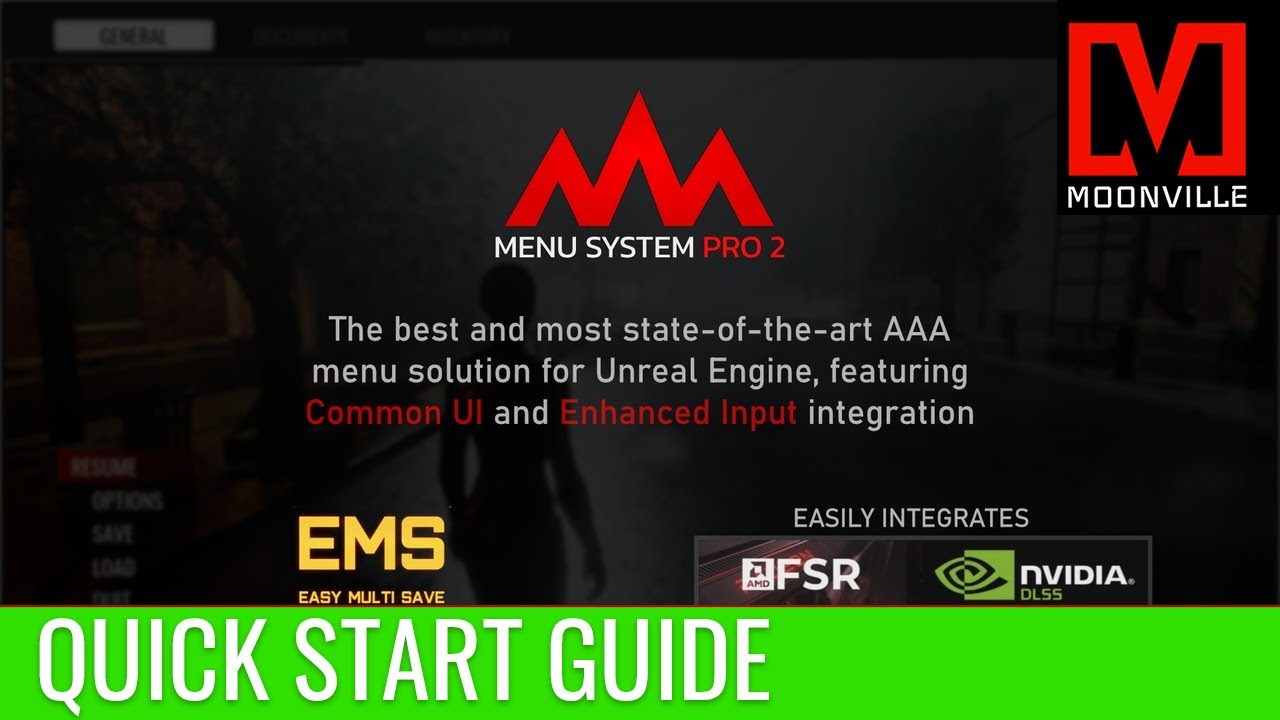 Menu System Pro by Moonville - Quick Start Guide