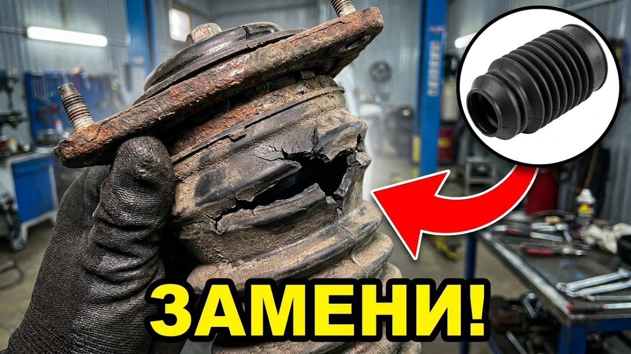Замена пыльников передних стоек Мазда 626.Передняя стойка мазда 626