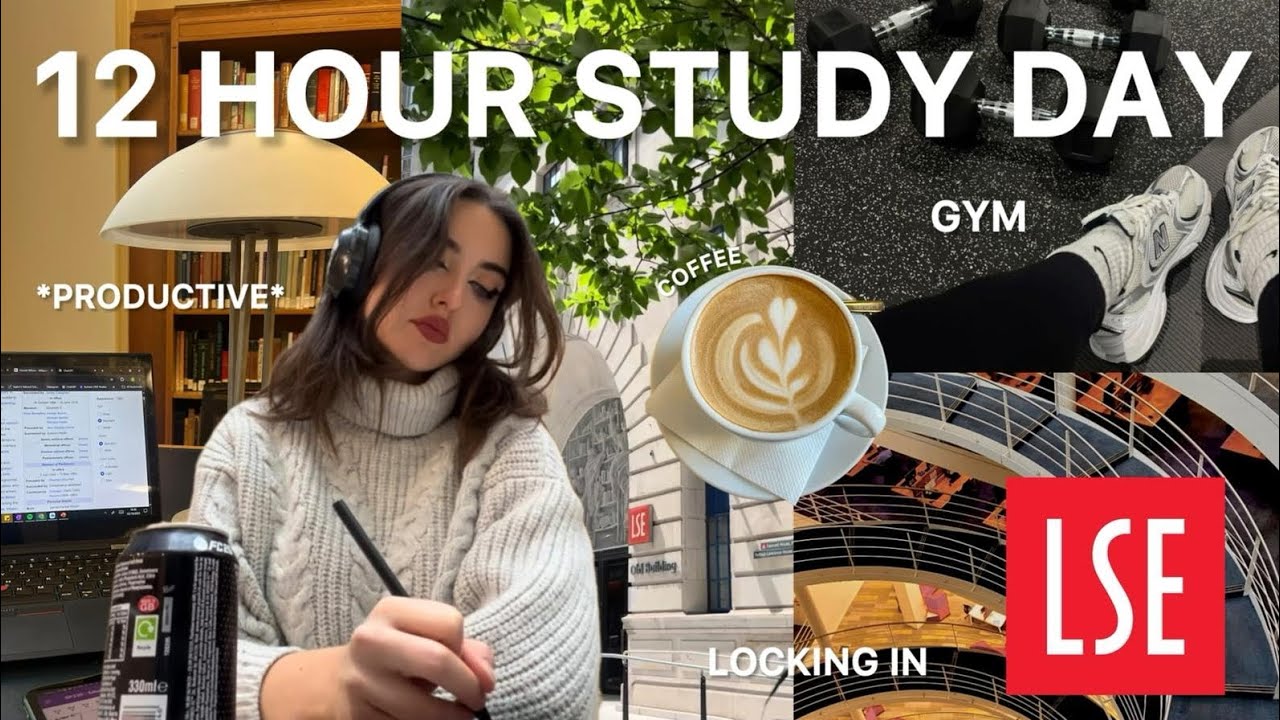12 HOUR LSE STUDY VLOG│ultra productive london uni day in the life: lectures, classes + gym