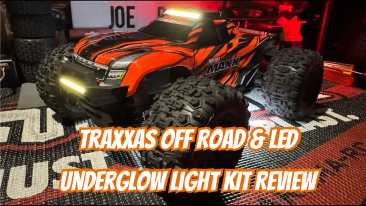 Traxxas Mini Maxx  Off Road Light Kit and Underglow Led Light Kit Install and Review