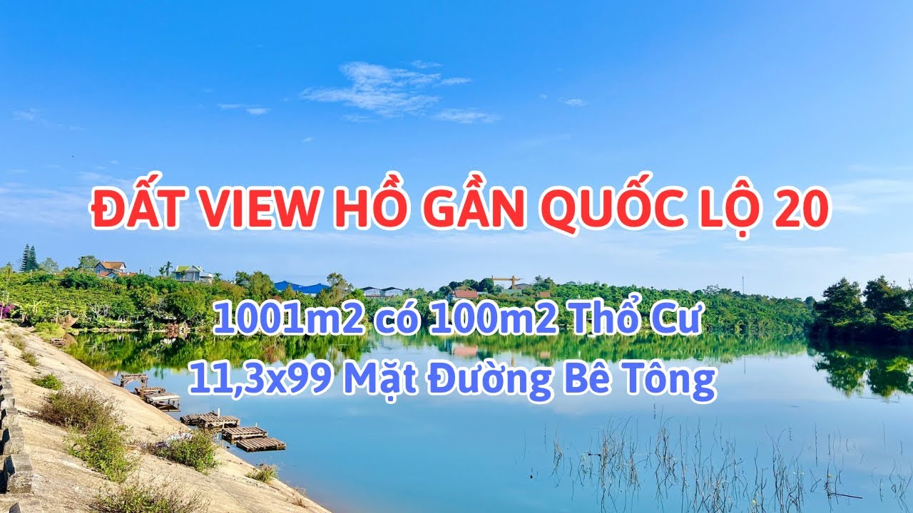 🔴(675) Đất View Hồ Có Sẵn Thổ Cư, Đường Lớn | Bất Động Sản Bảo Lộc