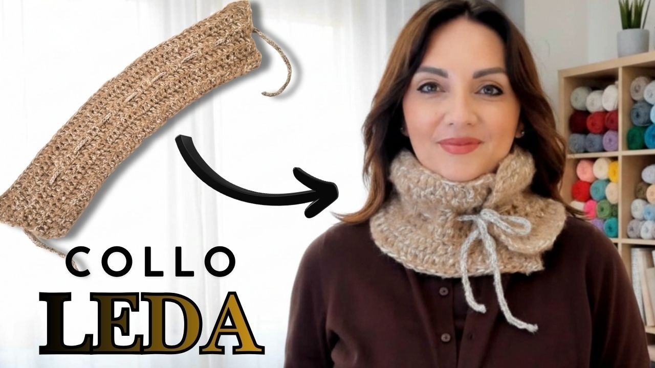 Sembra un colletto, ma &egrave; il Collo LEDA: L'accessorio a uncinetto che si fa con 50 CATENE!