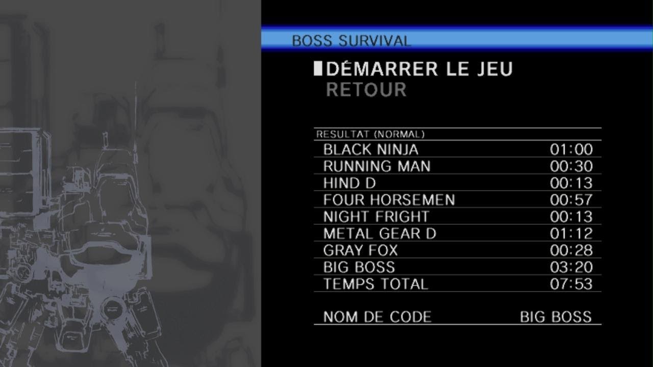 Metal Gear 2: Solid Snake - Boss Survival - 7:53 / Big Boss Rank / Normal