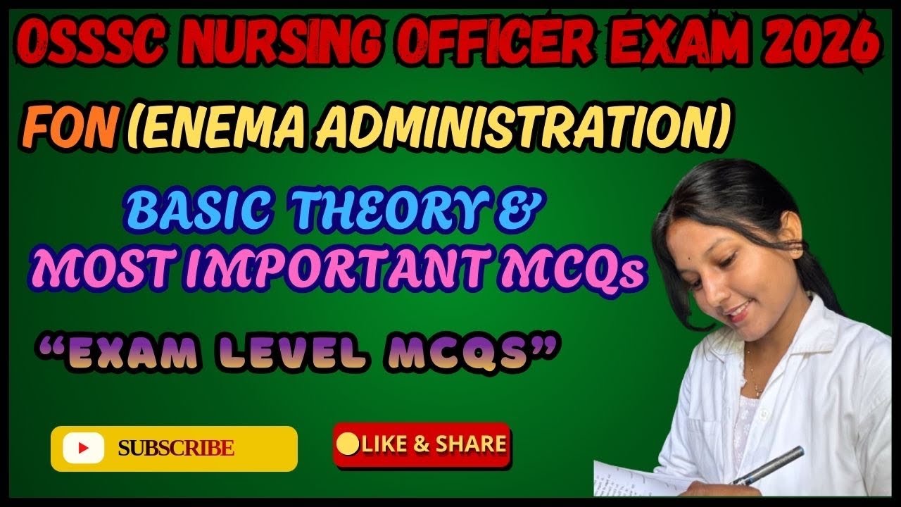 🎯OSSSC Nusing Officer 2026|Enema Most Important MCQ| Fundamental of Nursing|Most watch|