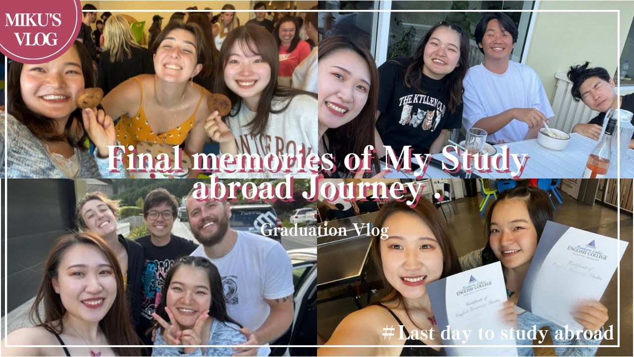 【NZ留学Vlog】留学最後の日/Final memories of my study abroad journey/Farewell party/graduation/