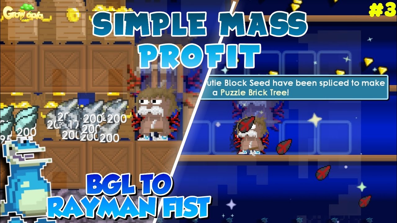 SIMPLE MASS PROFIT ONLY 2 STEP !! | BGL TO RAYMAN FIST #3 | Growtopia