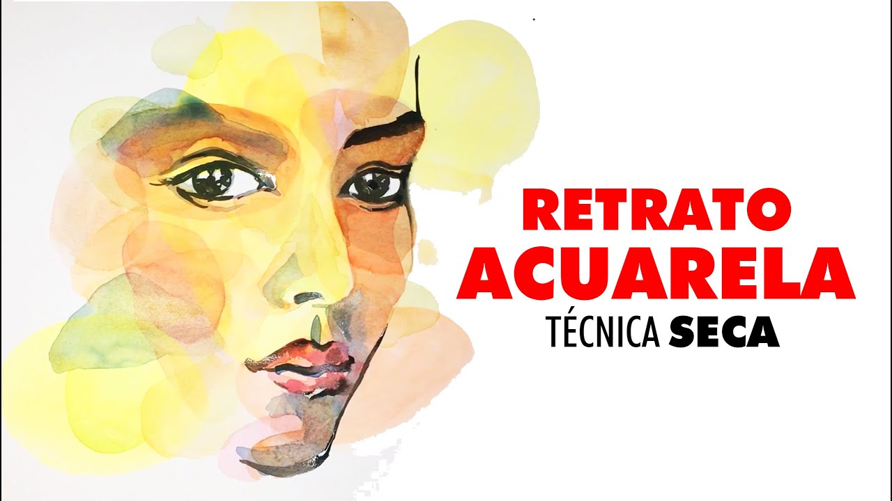 Retrato con acuarela, técnica seca / how to make a watercolor portrait