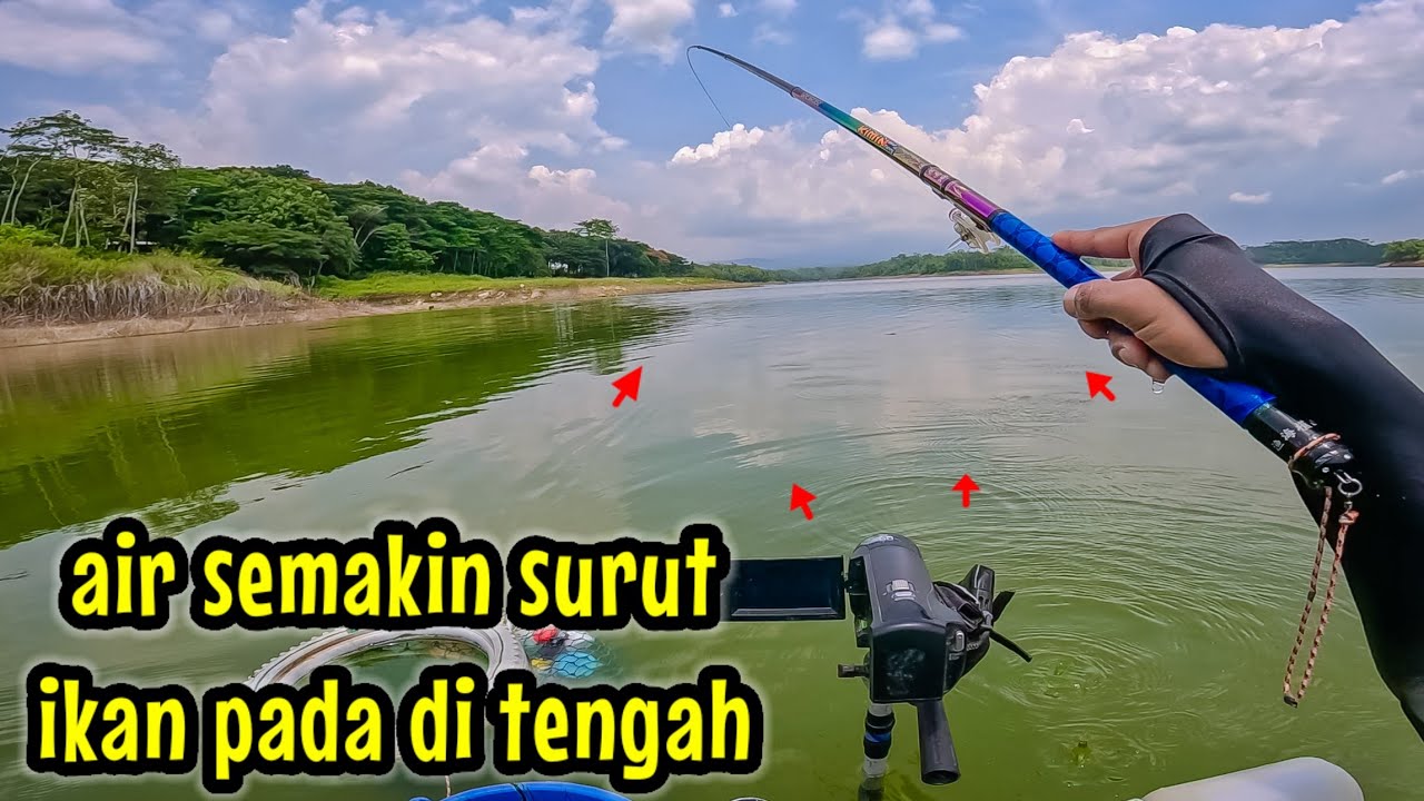 ALHAMDULILLAH NEMU SPOT MODEL BEGINI PAS AIR SEMAKIN SURUT || mancing ikan nila di waduk lahor