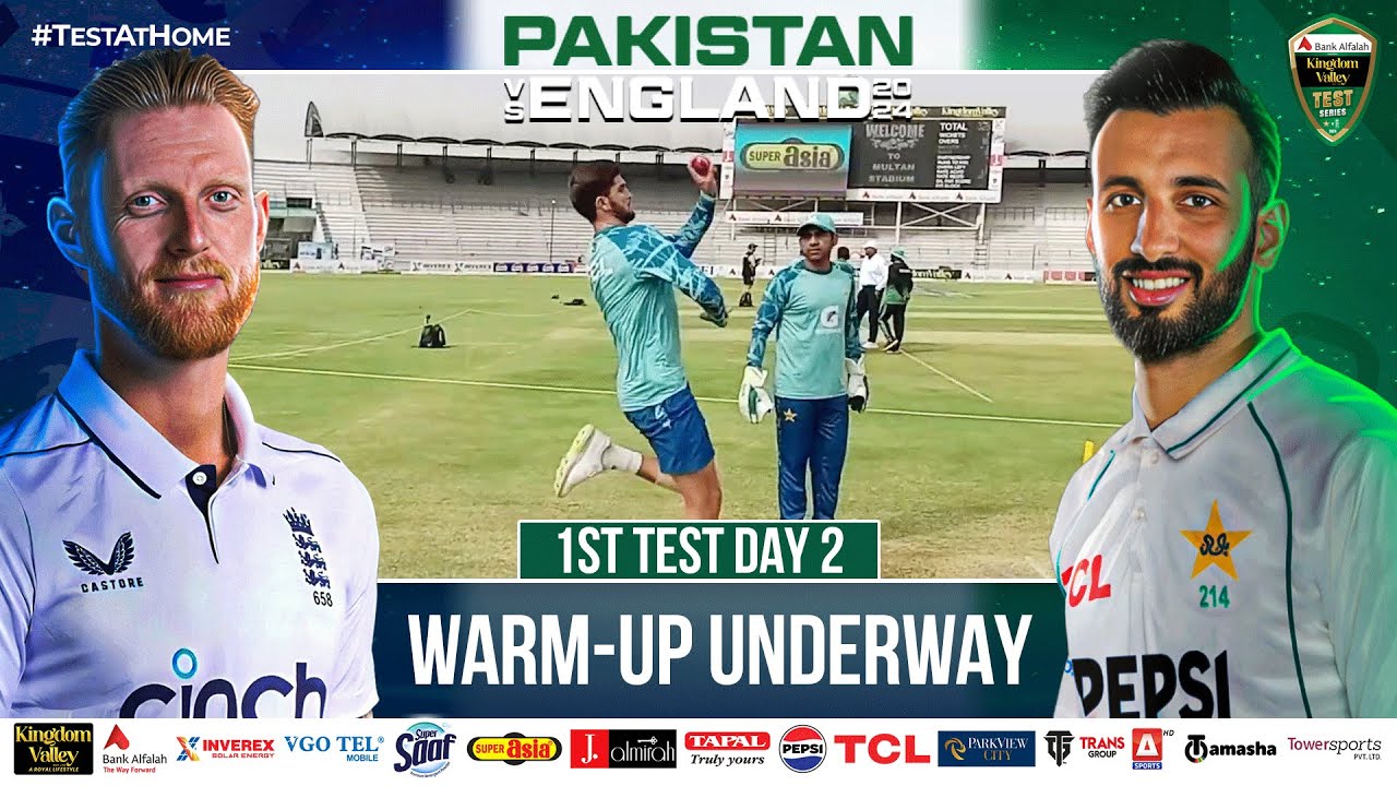 Warm-up underway ahead of the second day's play at Multan #PAKvENG | PCB | M4B1A