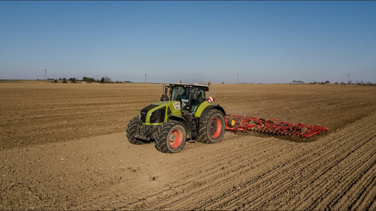 POV/Driver view - Claas Axion 960 + Väderstad NZ Aggressive 1000