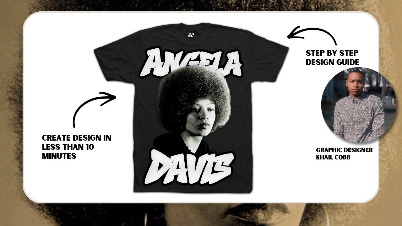 How to Build A Stunning Angela Davis T-Shirt Design | Photoshop
