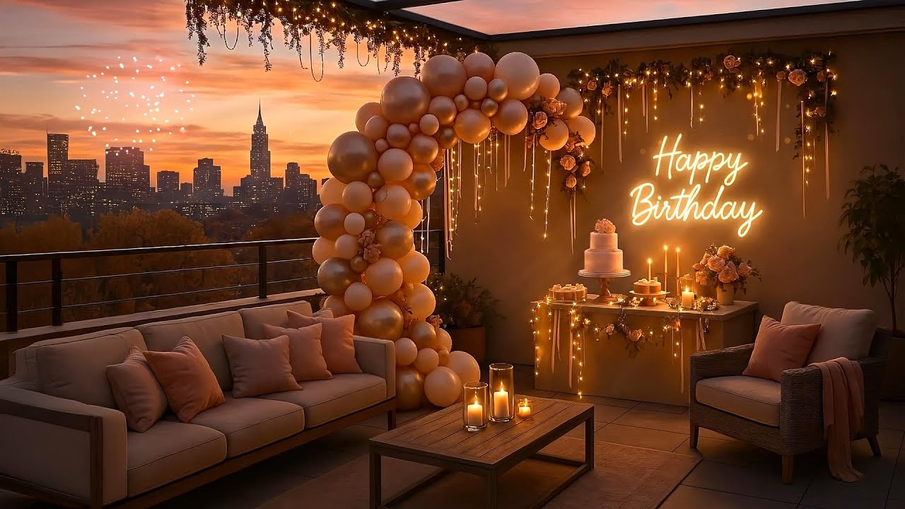Golden November Birthday 🎈 Slow Lofi Reflections & Warm City Glow