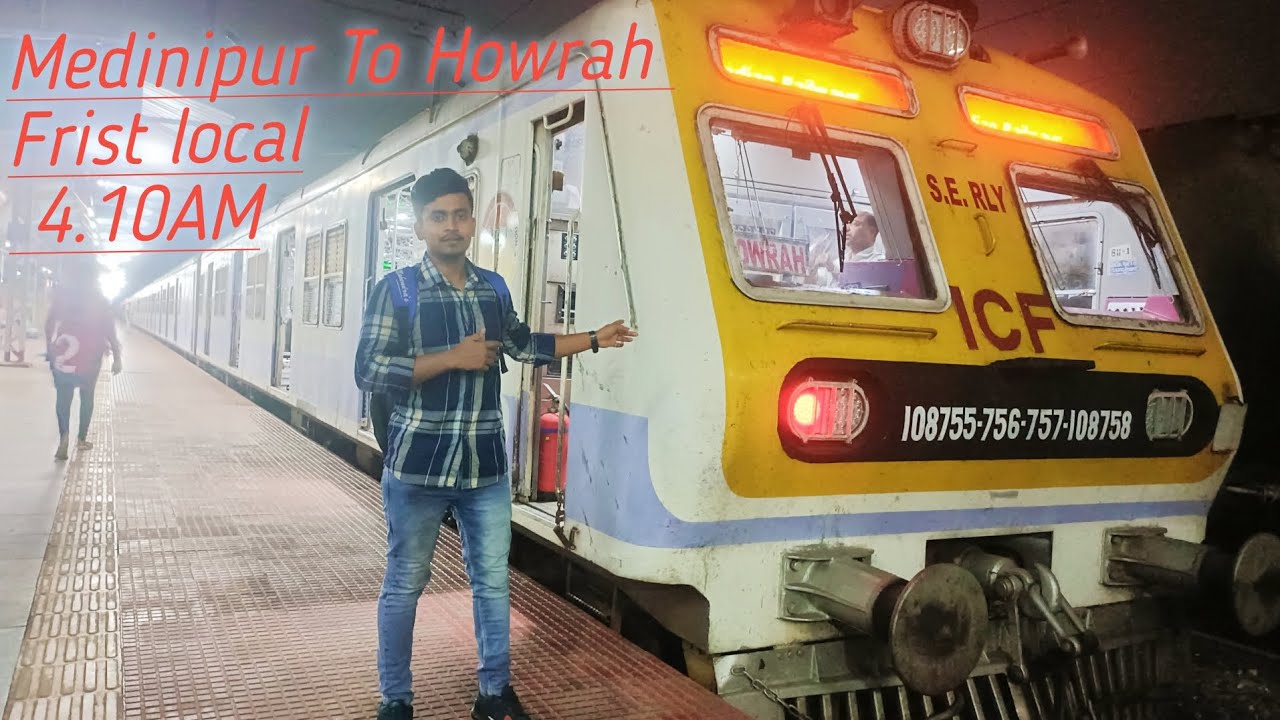 38802 4.10 am first local Medinipur To Howrah// মেদিনীপুর জংশন থেকে হাওয়া জংশন প্রথম লোকাল ।#train
