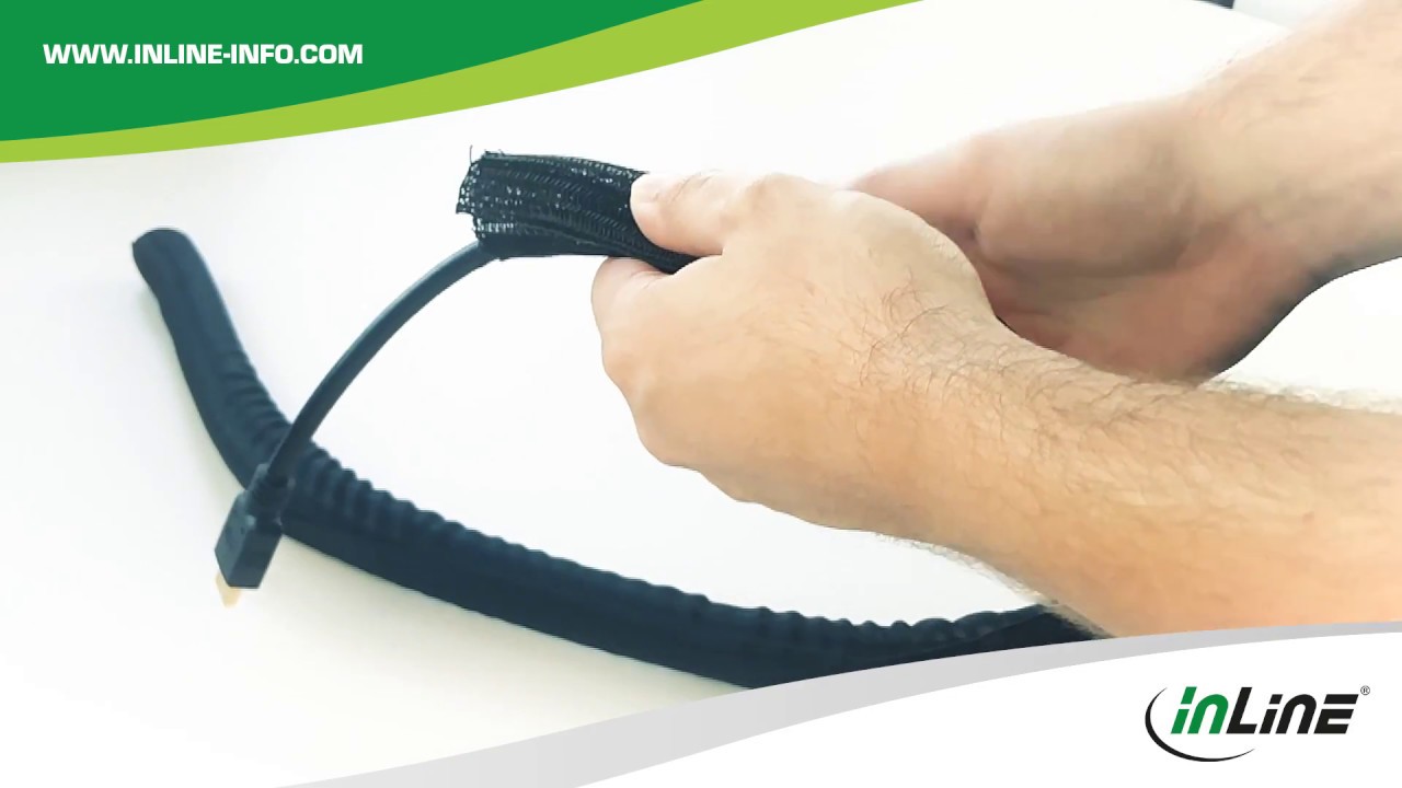 InLine&reg; Kabelkanal &ndash; Geflechtschlauch mit Polyestergewebemantel