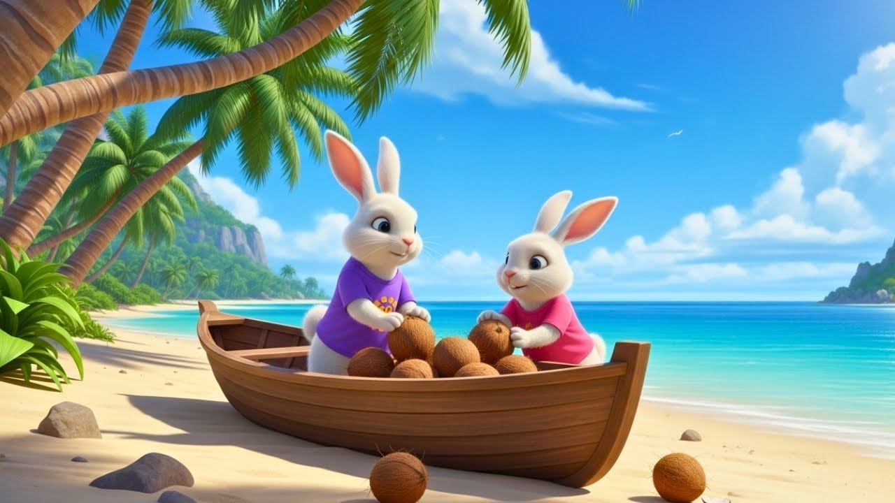 Sunny Island Adventure | Cute Animals & Coconut Fun 🐰