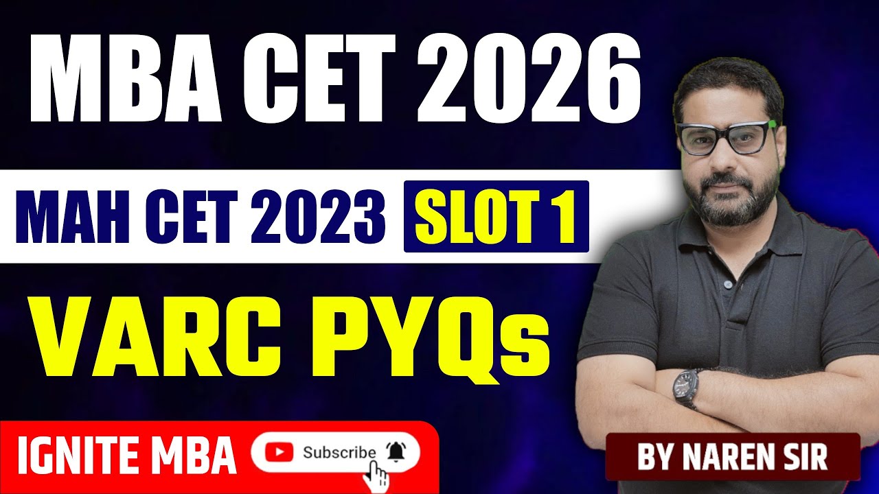 MBA CET 2026 | CET 2023 VARC Slot 1 PYQs Analysis | VARC Quetions Analysis | MH MBA CET 2025 - 2026