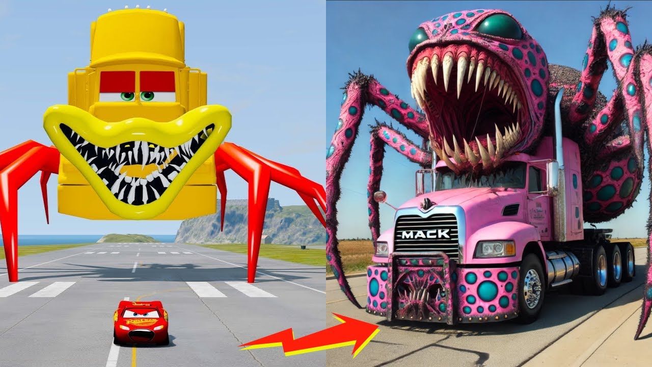 Mack TRUCK Spider Monster In Real Life | All Eater Monster | Guess The Monster's Voice