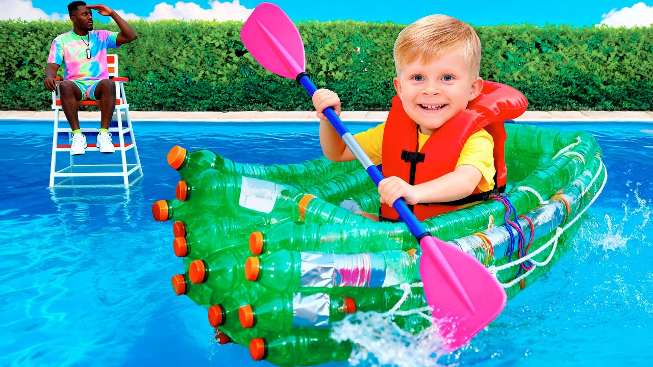 Kids learn how to turn recyclables into toys