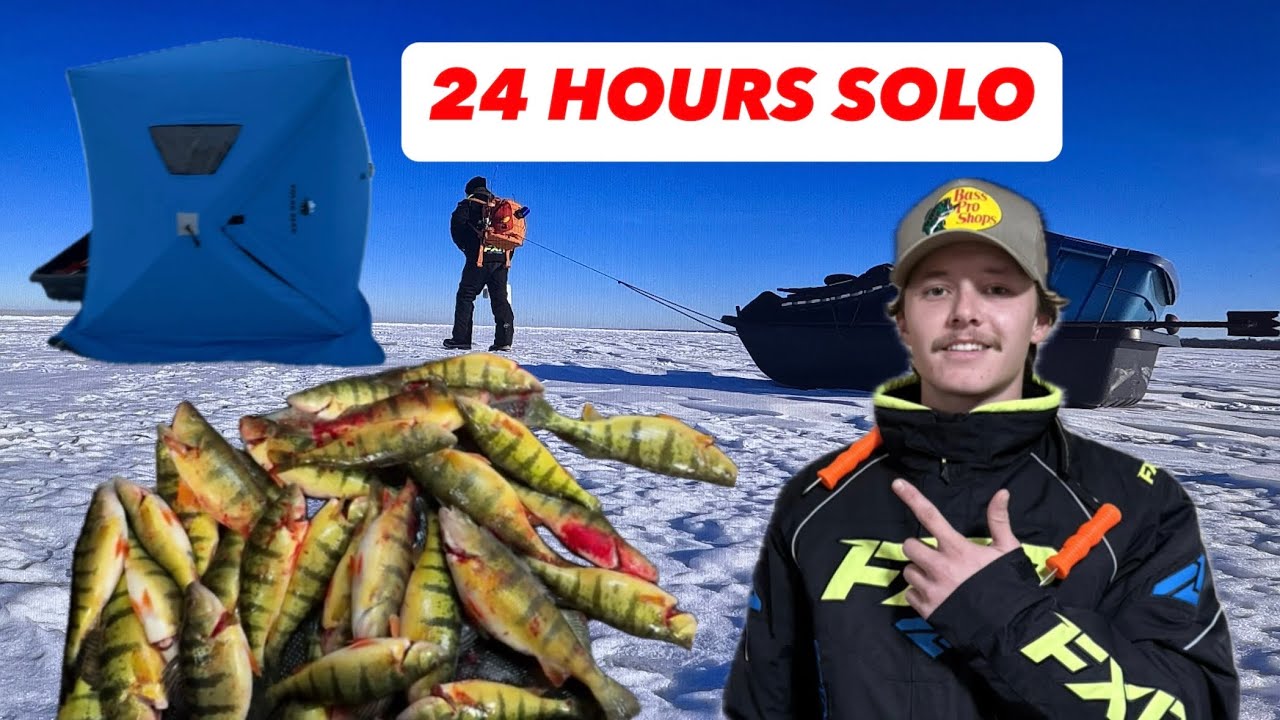 24 Hours SOLO Ice Camping (Lake Simcoe, ON)
