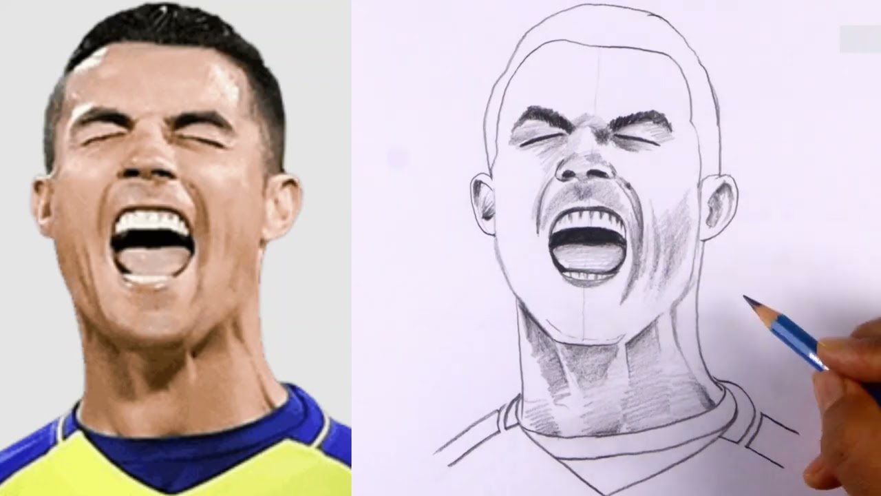 Easy CRISTIANO RONALDO Drawing Tutorial for Beginners