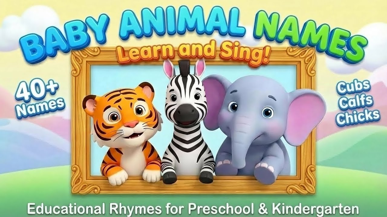 Baby Animal Names Song 🍼 | Educational Rhymes for Preschool & Kindergarten