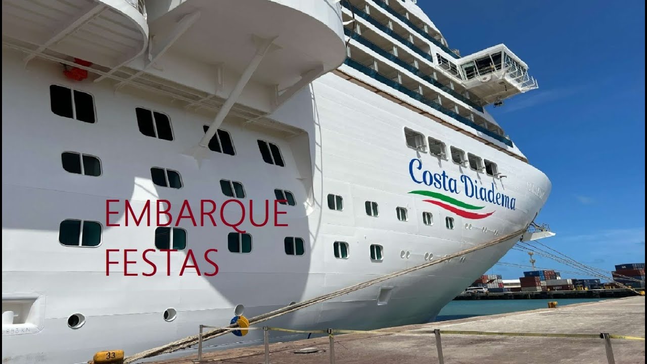 Cruzeiro de ferias/ Costa Diadema-Embarque,Comida, festas, Shows.