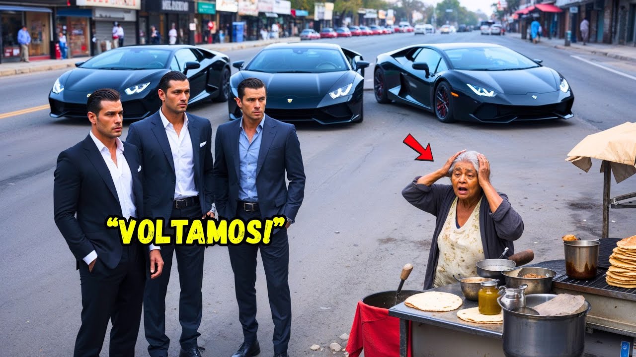 Idosa pobre alimentou trigêmeos sem teto; anos depois, 3 Lamborghinis pararam no seu posto...