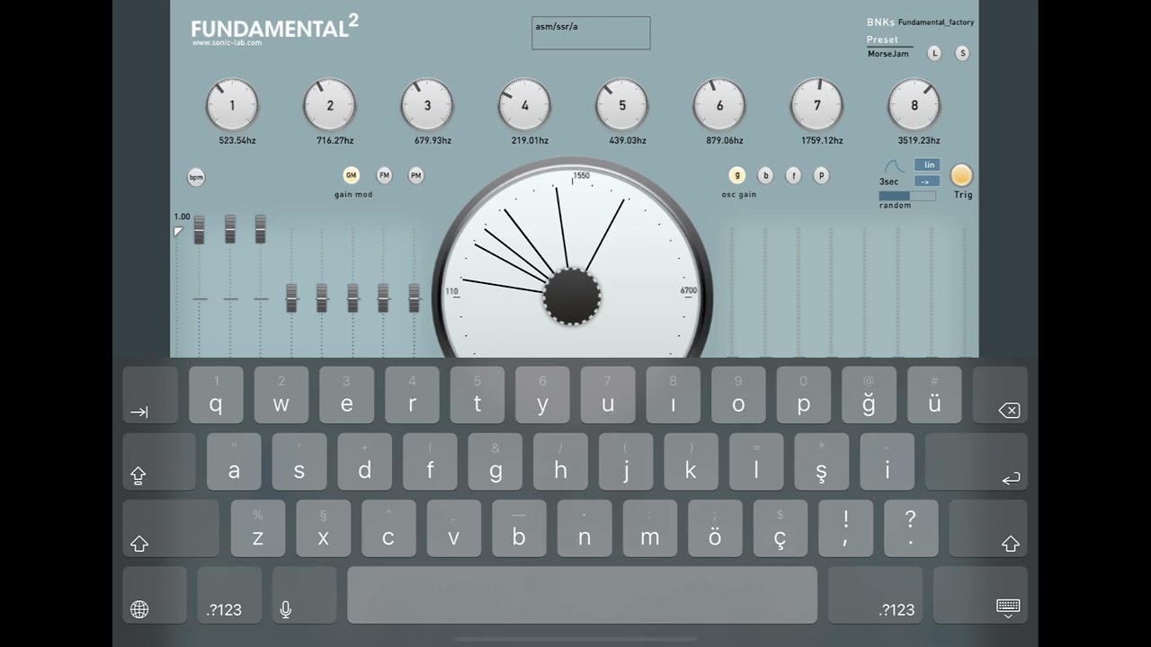 Morse code modulator on Fundamental2 iOS.