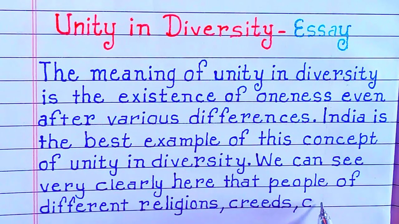 Unity in Diversity Essay in150 words// Speech on Unity in Diversity//One page writing in English