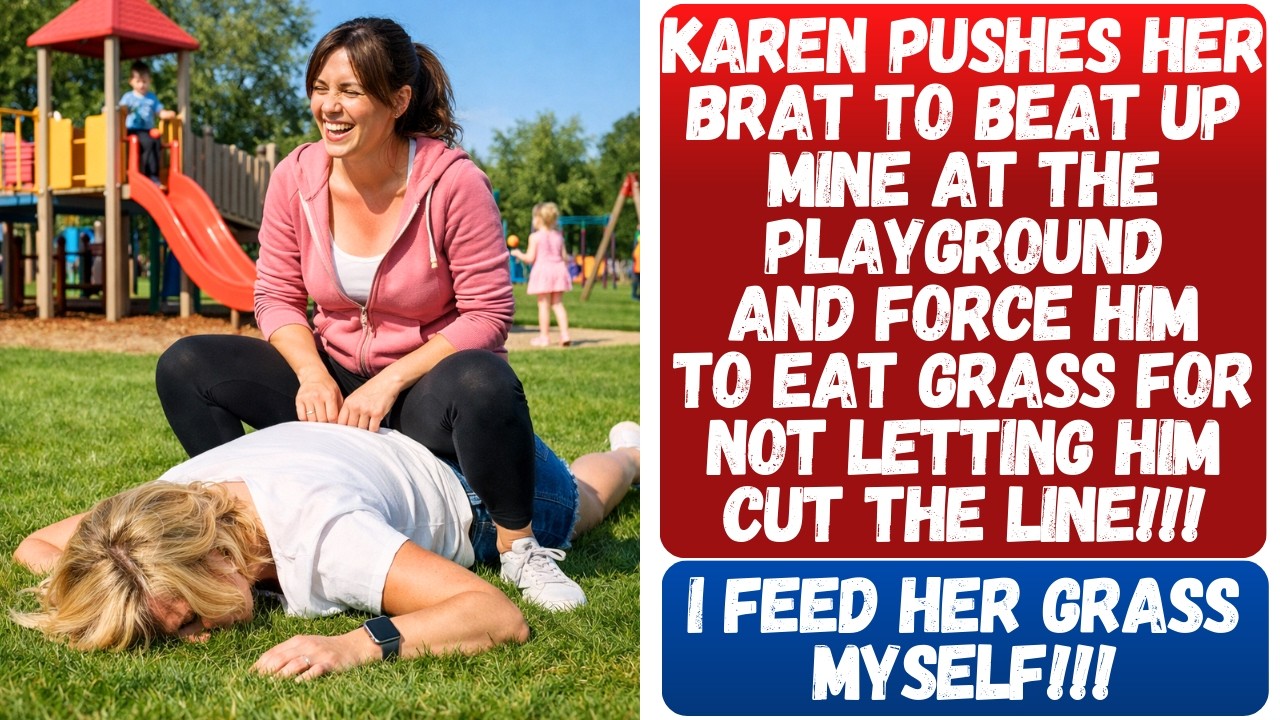 KAREN PUSHES HER BRAT TO BEAT UP MINE AT THE PLAYGROUND & FORCE HIM TO EAT GRASS! I FEED IT TO HER!