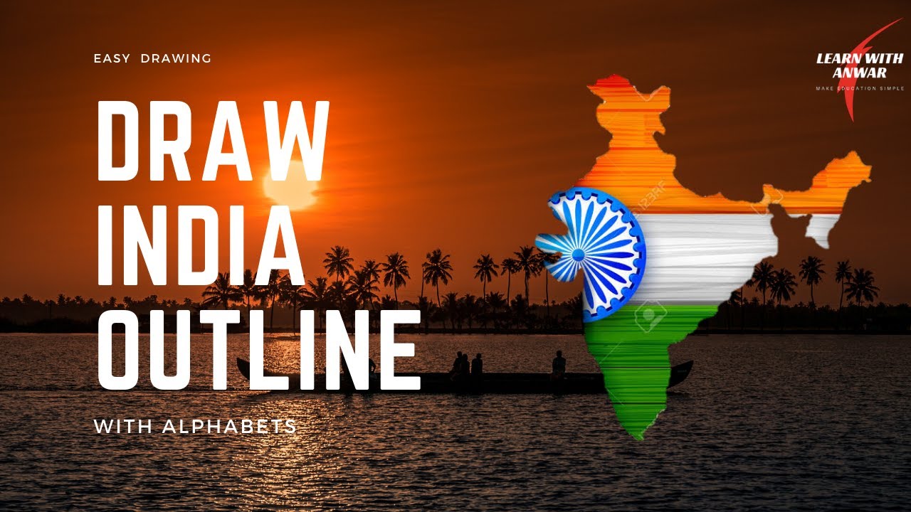 Draw india map easily with alphabets
