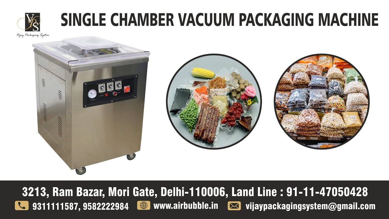 Single Chamber Vacuum Packaging Machine for Dry Fruits, Spices, Pulses, Rice -Vijay Packaging System